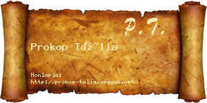 Prokop Tália névjegykártya